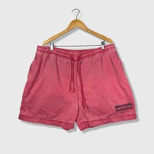 Y2K Abercrombie Fitch Water Distressed Cargo Shorts Mens XL Red Retro Sporty